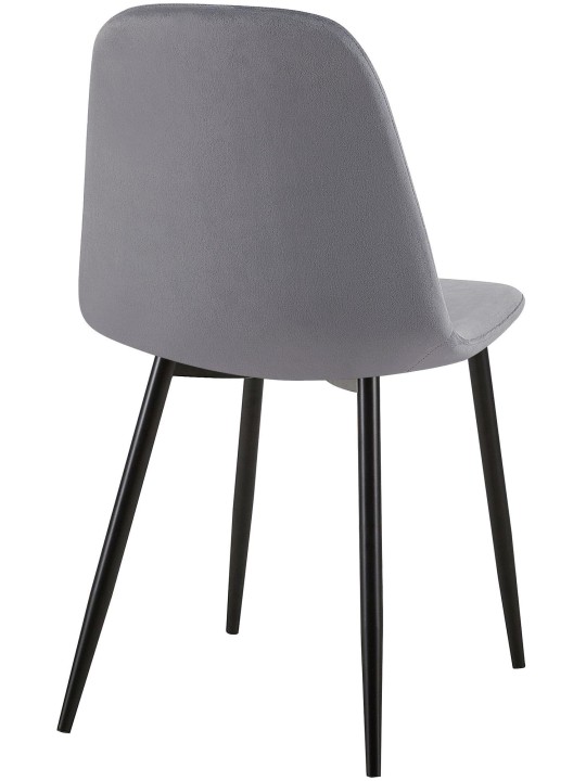 Sæt med 4 stole Giverny velvet, grå