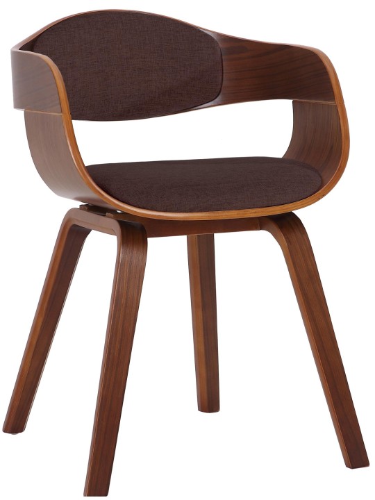 Besøgsstol Kingston stof, valnød/brun