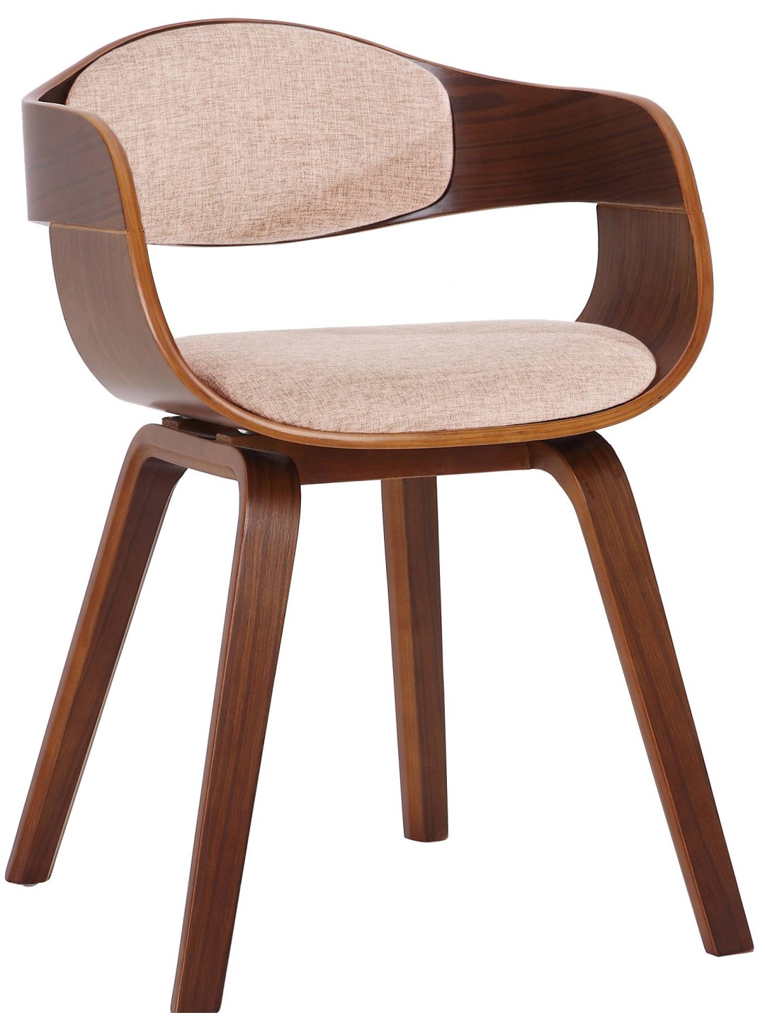 Besøgsstol Kingston stof, valnød/creme