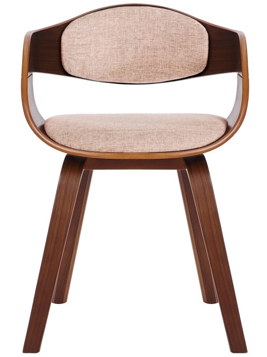 Besøgsstol Kingston stof, valnød/creme