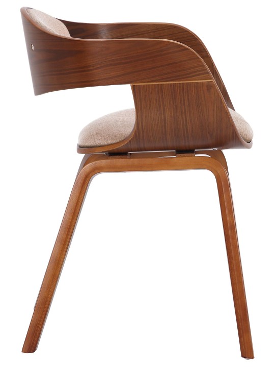 Besøgsstol Kingston stof, valnød/creme