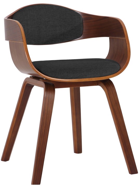 Besøgsstol Kingston stof, valnød/mørkegrå