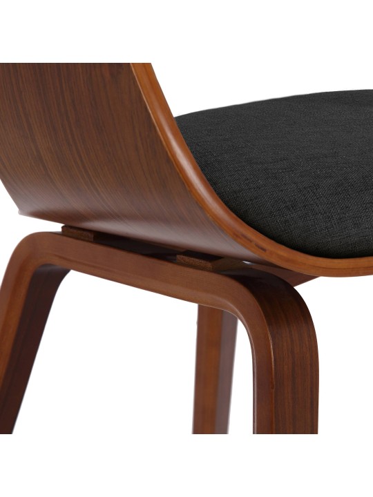 Besøgsstol Kingston stof, valnød/mørkegrå