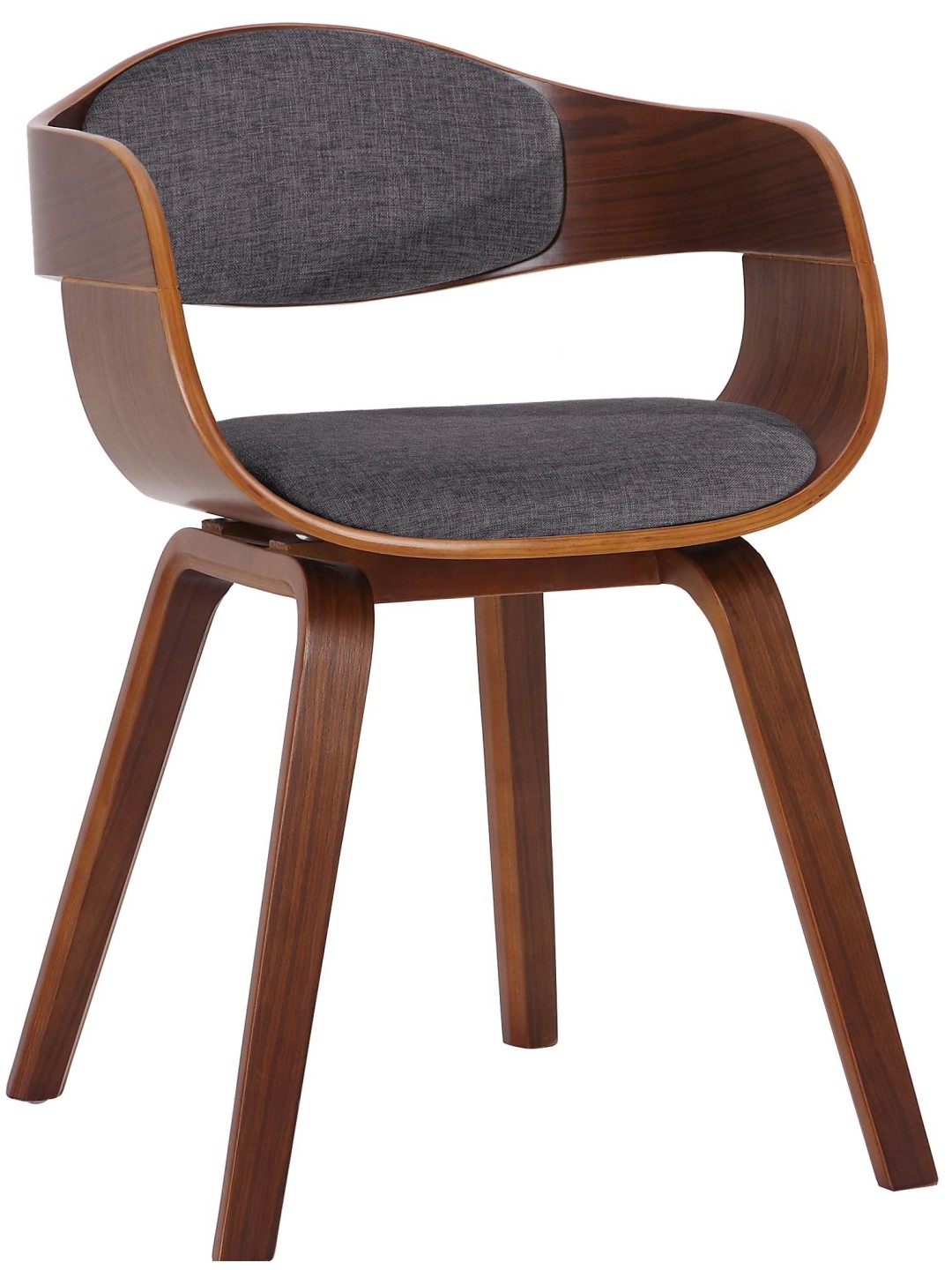 Besøgsstol Kingston stof, valnød/lysegrå