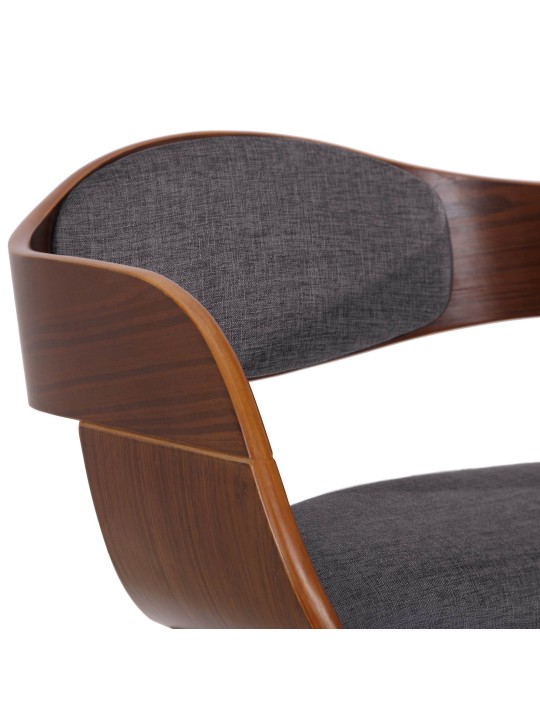 Besøgsstol Kingston stof, valnød/lysegrå