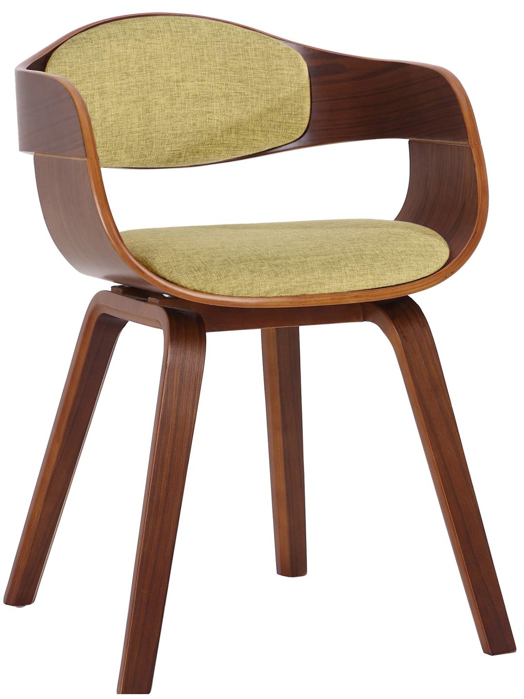 Besøgsstol Kingston stof, valnød/lysegrøn