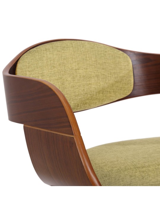 Besøgsstol Kingston stof, valnød/lysegrøn