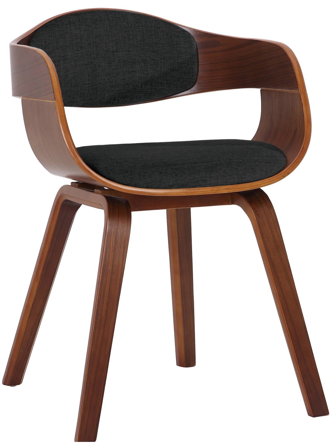 Besøgsstol Kingston stof, valnød/sort