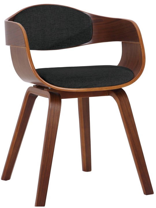 Besøgsstol Kingston stof, valnød/sort