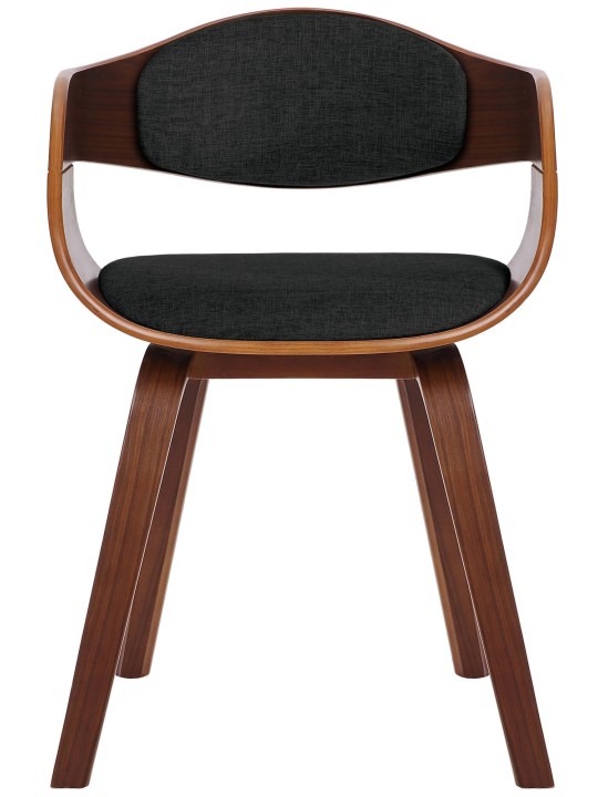 Besøgsstol Kingston stof, valnød/sort