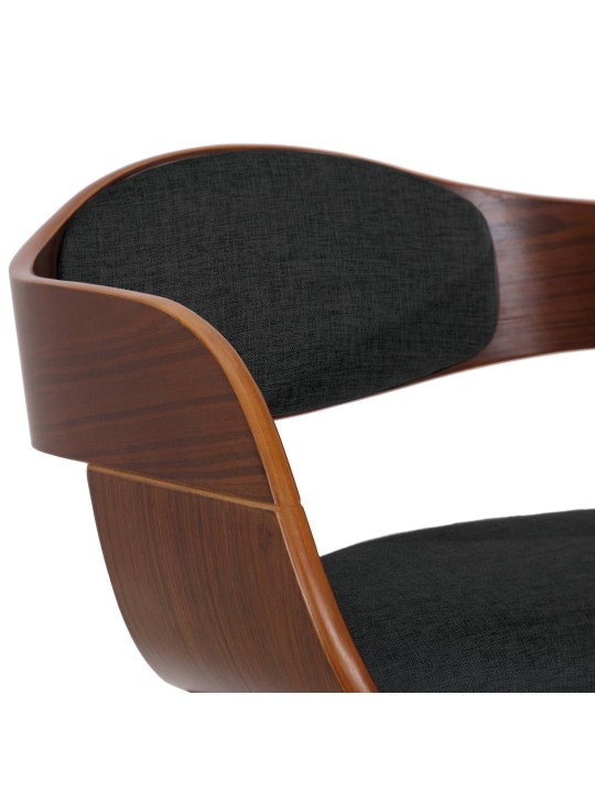 Besøgsstol Kingston stof, valnød/sort