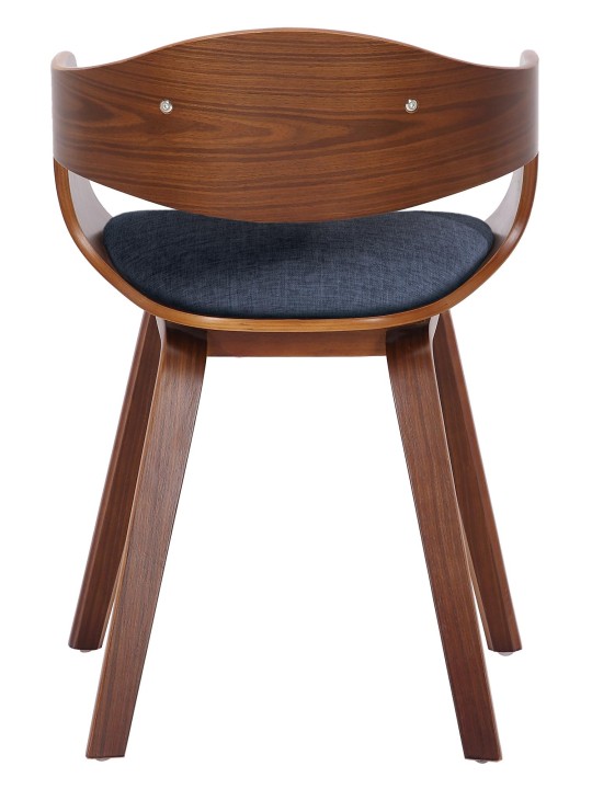 Besøgsstol Kingston stof, valnød/blå