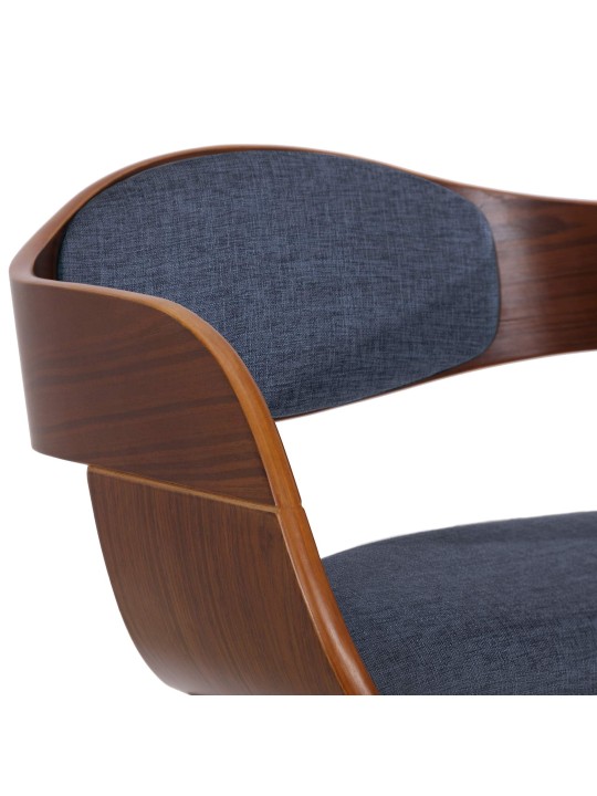 Besøgsstol Kingston stof, valnød/blå