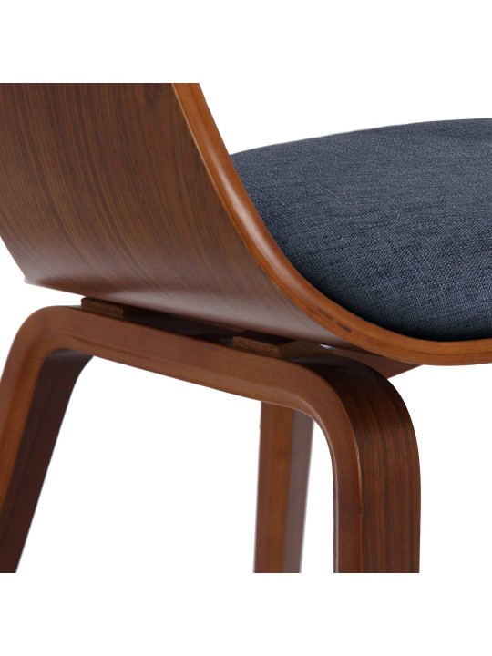 Besøgsstol Kingston stof, valnød/blå