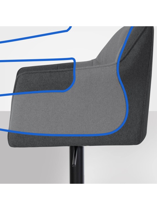 Barstol Damaso B filt, antracit