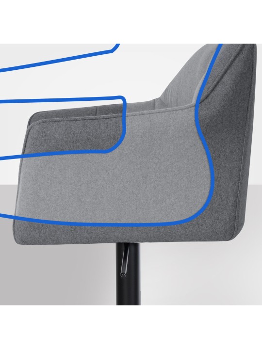 Barstol Damaso B filt, grå