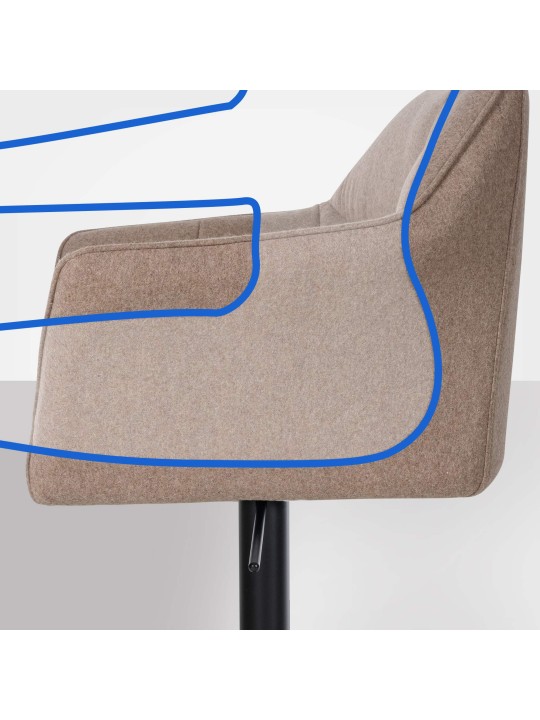 Barstol Damaso B filt, taupe