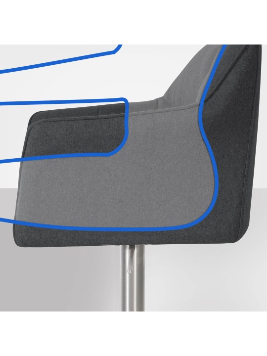 Bar stool Damaso E felt, antracit