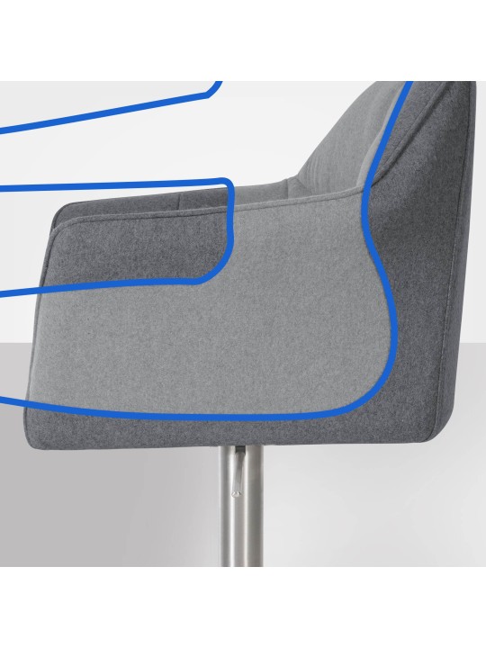 Bar stool Damaso E felt, grå