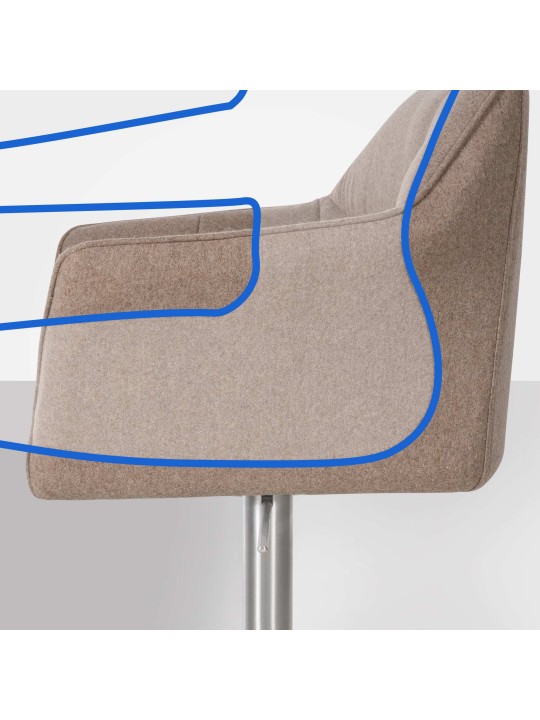 Bar stool Damaso E felt, taupe Bar stool Damaso E felt, taupe