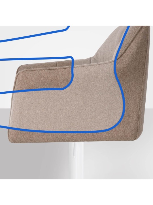 Barstol Damaso W filt, taupe Barstol Damaso W filt, taupe