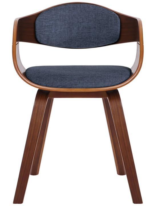 Sæt med 2 stole Kingston stof, valnød/blå