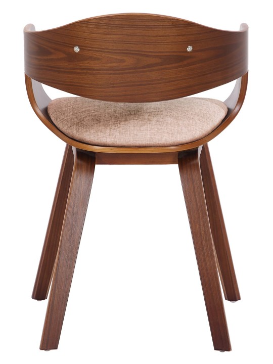 Sæt med 2 stole Kingston stof, valnød/creme