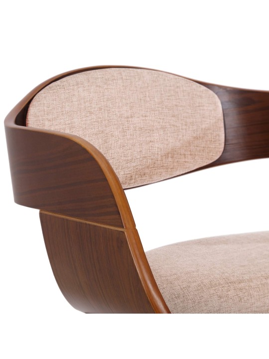 Sæt med 2 stole Kingston stof, valnød/creme