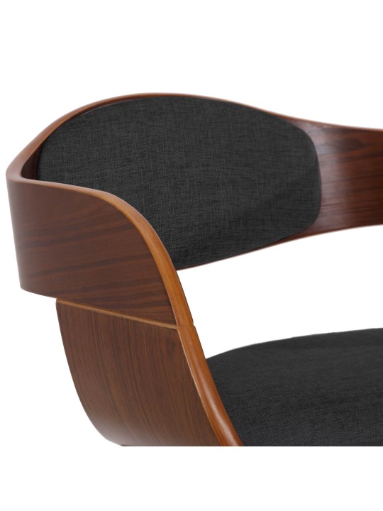 Sæt med 2 stole Kingston stof, valnød/mørkegrå