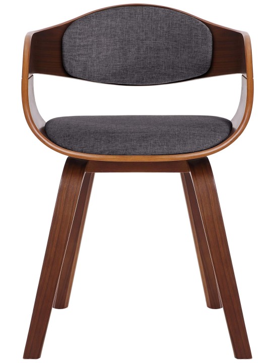 Sæt med 2 stole Kingston stof, valnød/lysegrå