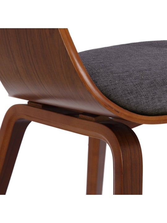 Sæt med 2 stole Kingston stof, valnød/lysegrå