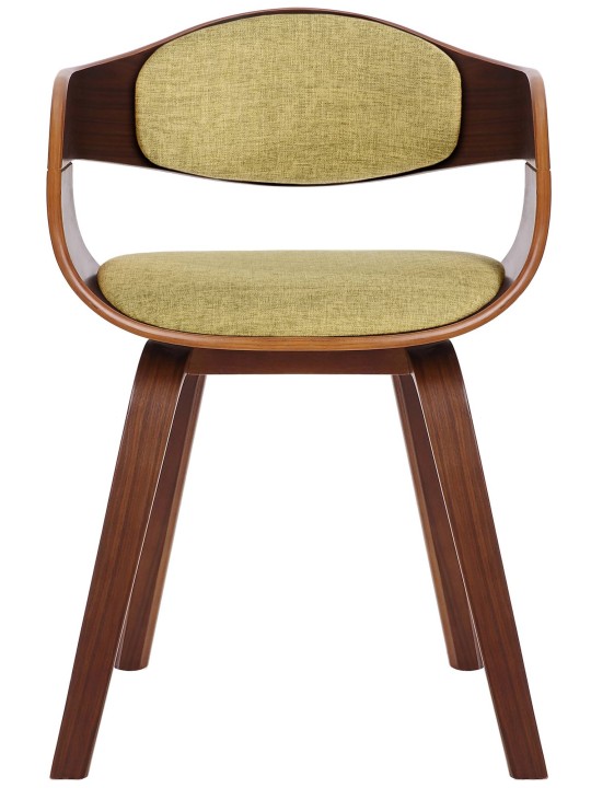 Sæt med 2 stole Kingston stof, valnød/lysegrøn