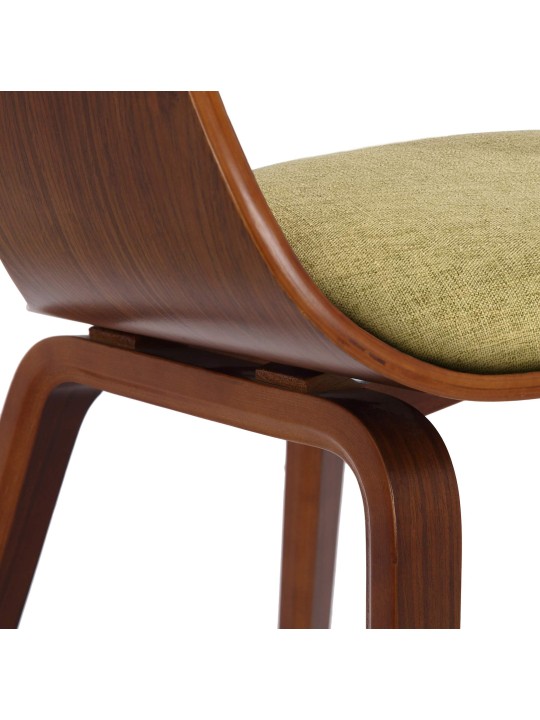 Sæt med 2 stole Kingston stof, valnød/lysegrøn