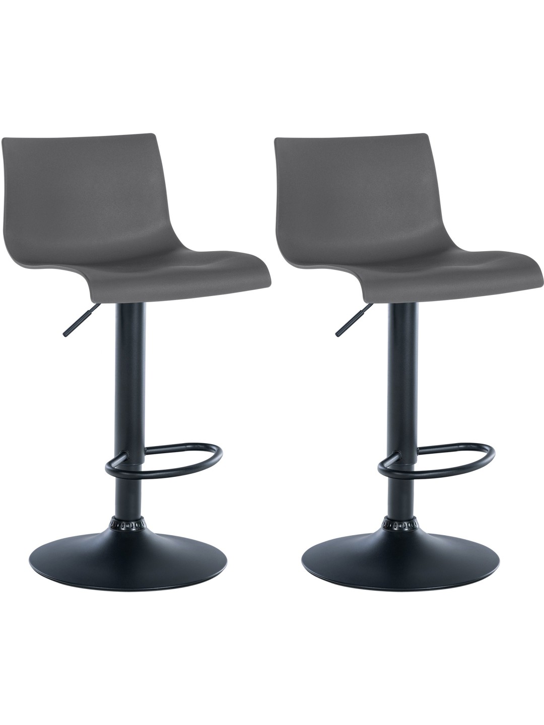 Sæt med 2 barstole Branford plast, grå