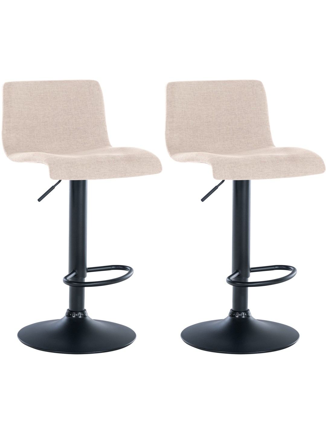 Sæt med 2 barstole Branford stof, creme