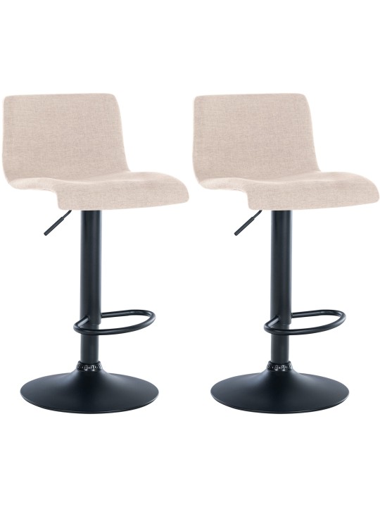 Sæt med 2 barstole Branford stof, creme