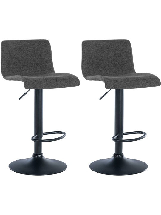Sæt med 2 barstole Branford stof, mørkegrå