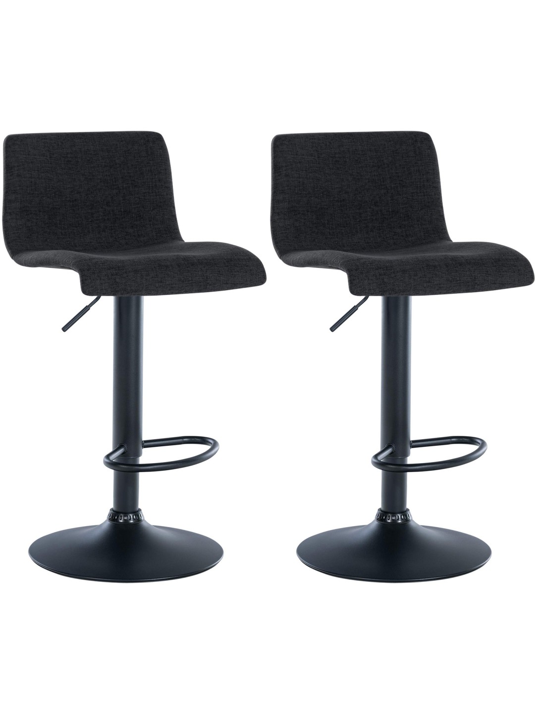 Sæt med 2 barstole Branford stof, sort