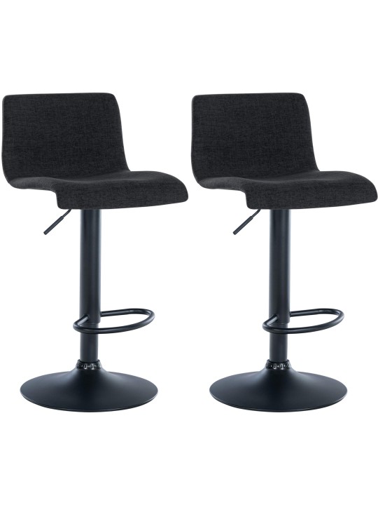 Sæt med 2 barstole Branford stof, sort