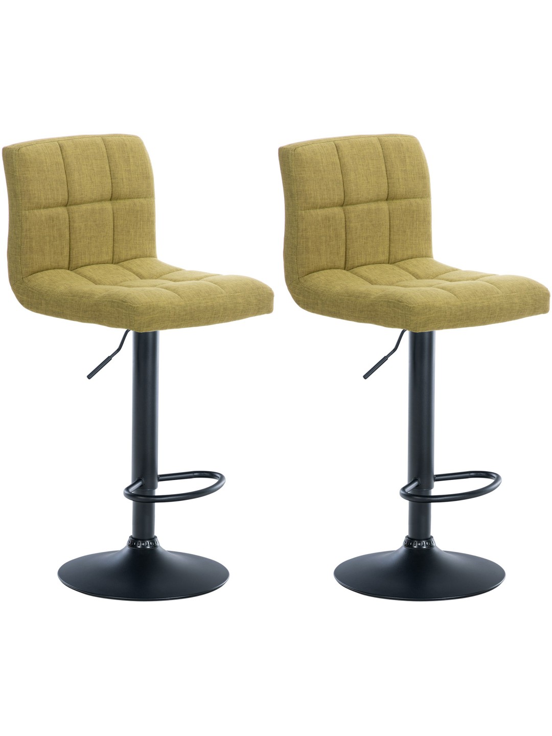 Sæt med 2 barstole Calma stof, lysegrøn