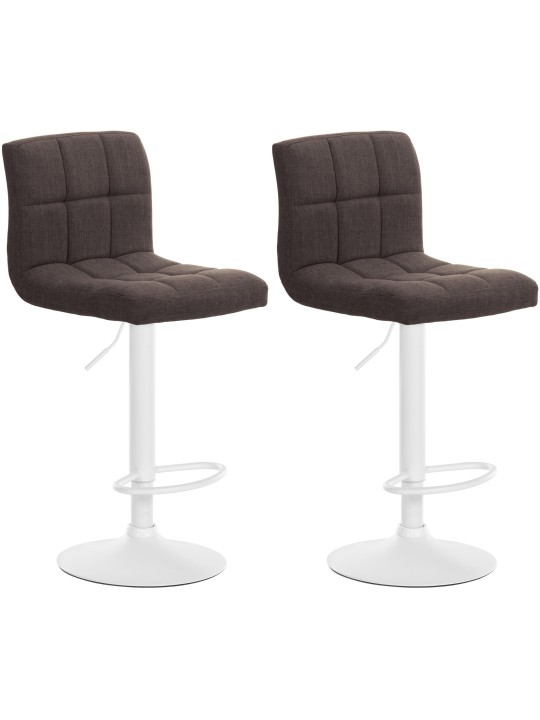 Sæt med 2 barstole Calma stof, brun