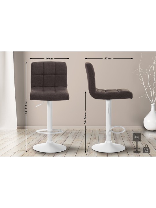 Sæt med 2 barstole Calma stof, brun