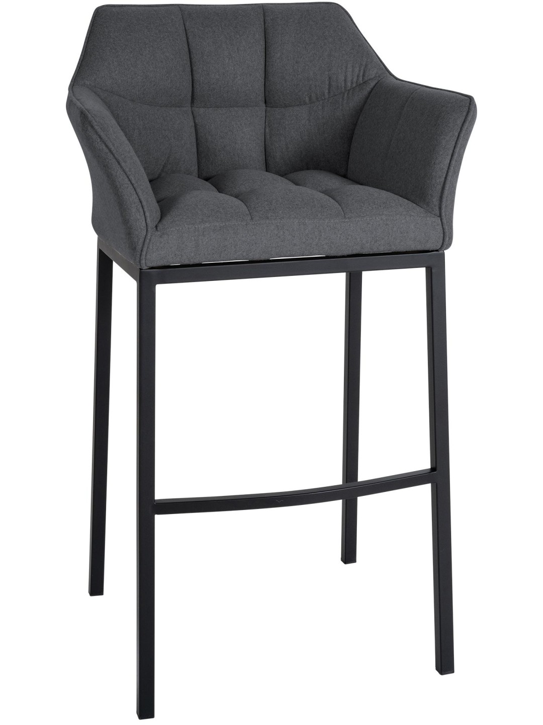 Barstol Damaso B filt med 4 fods stel, grå