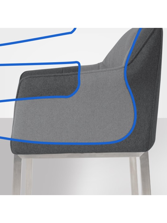 Barstol Damaso E filt med 4 fods stel, antracit Barstol Damaso E filt med 4 fods stel, antracit