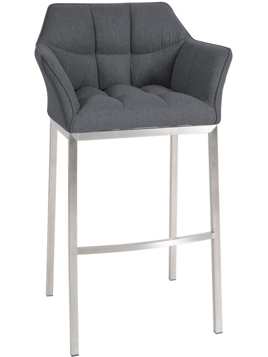 Barstol Damaso E filt med 4 fods stel, grå