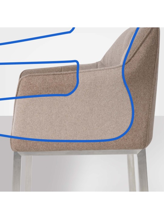 Barstol Damaso E filt med 4 fods stel, taupe Barstol Damaso E filt med 4 fods stel, taupe