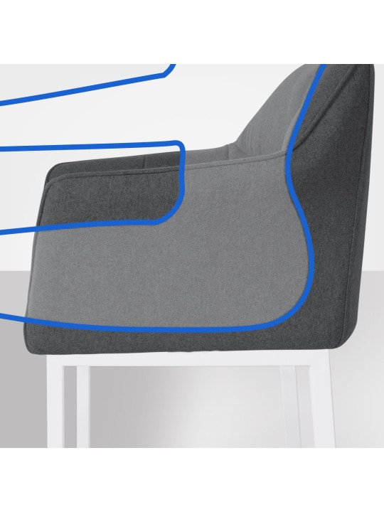 Barstol Damaso W filt med 4 fods stel, antracit Barstol Damaso W filt med 4 fods stel, antracit