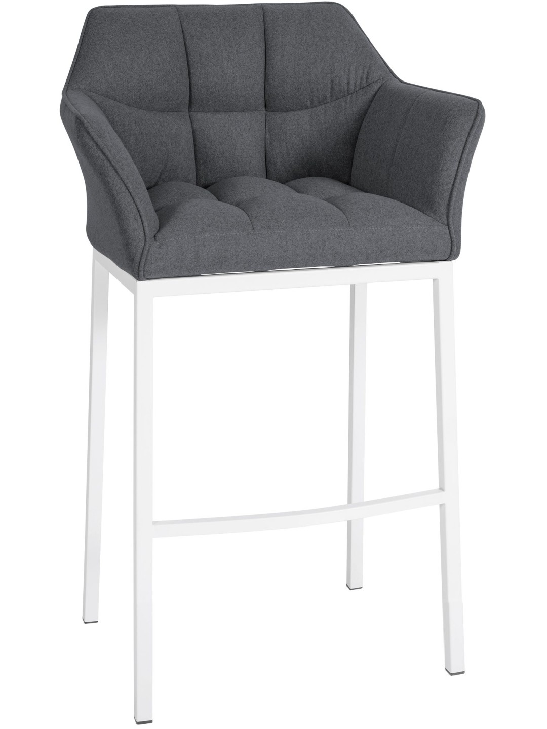 Barstol Damaso W filt med 4 fods stel, grå