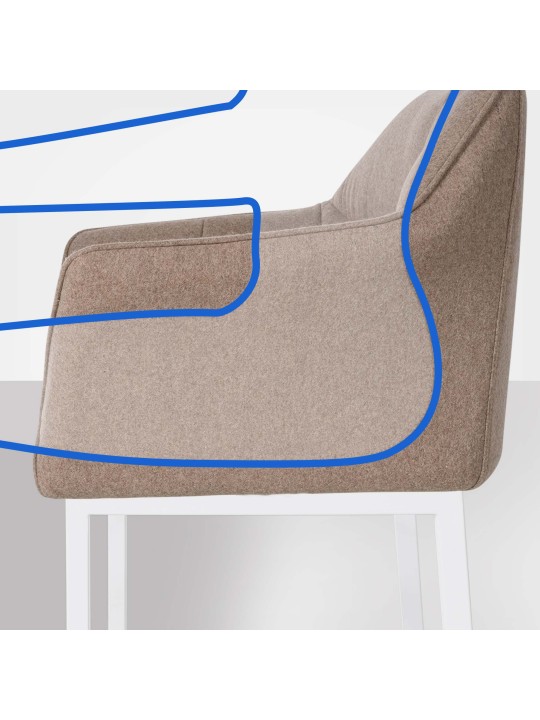 Barstol Damaso W filt med 4 fods stel, taupe Barstol Damaso W filt med 4 fods stel, taupe