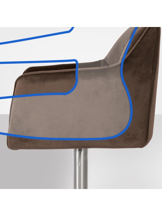 Barstol Damaso E velvet, brun